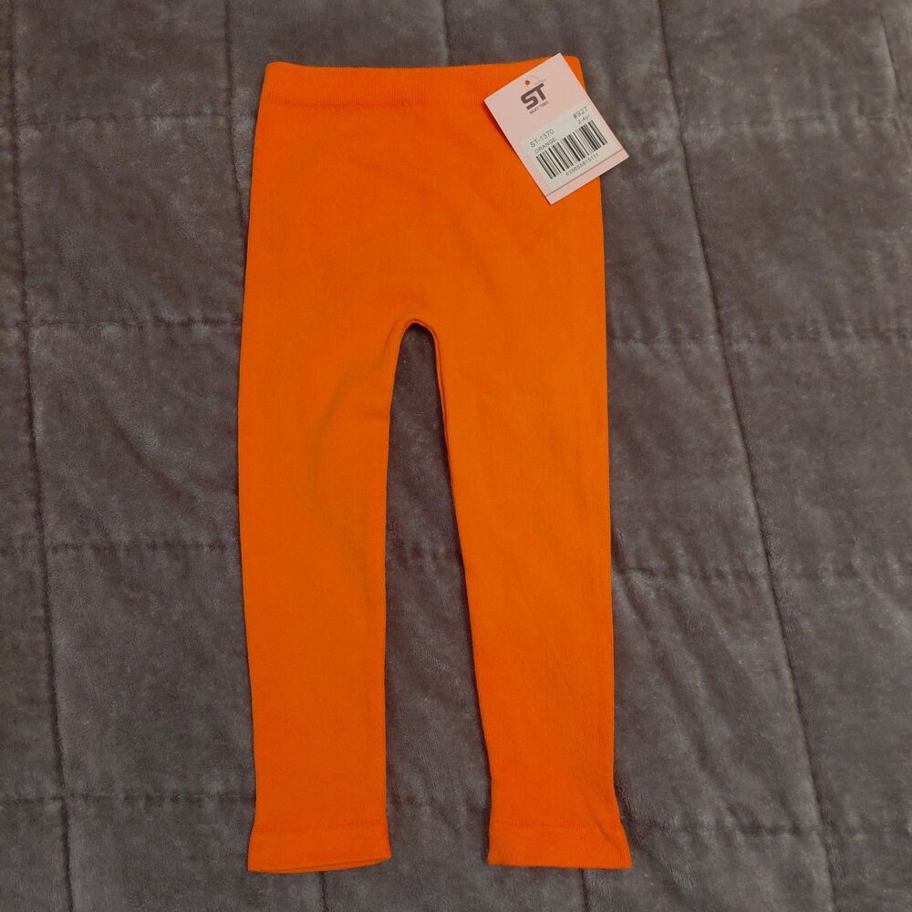 Silky Toes Orange Cotton Baby Toddler Leggings Pants Size 2-4yr Seamless